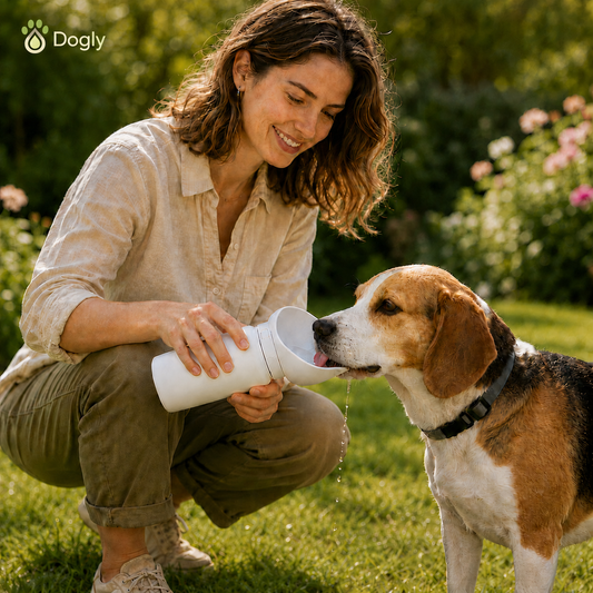 Gourde de promenade pour chien avec bol intégré